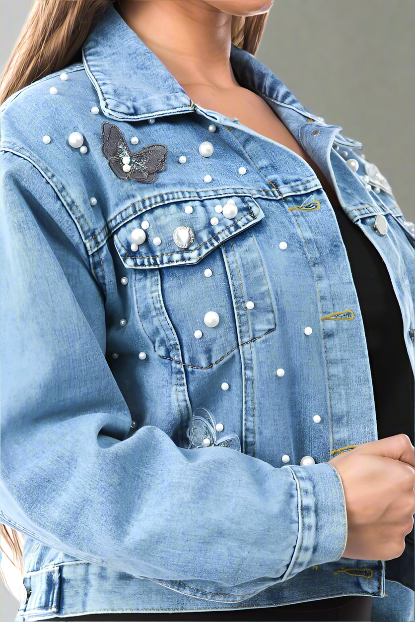 MONIQUE PEARL DENIM JACKET
