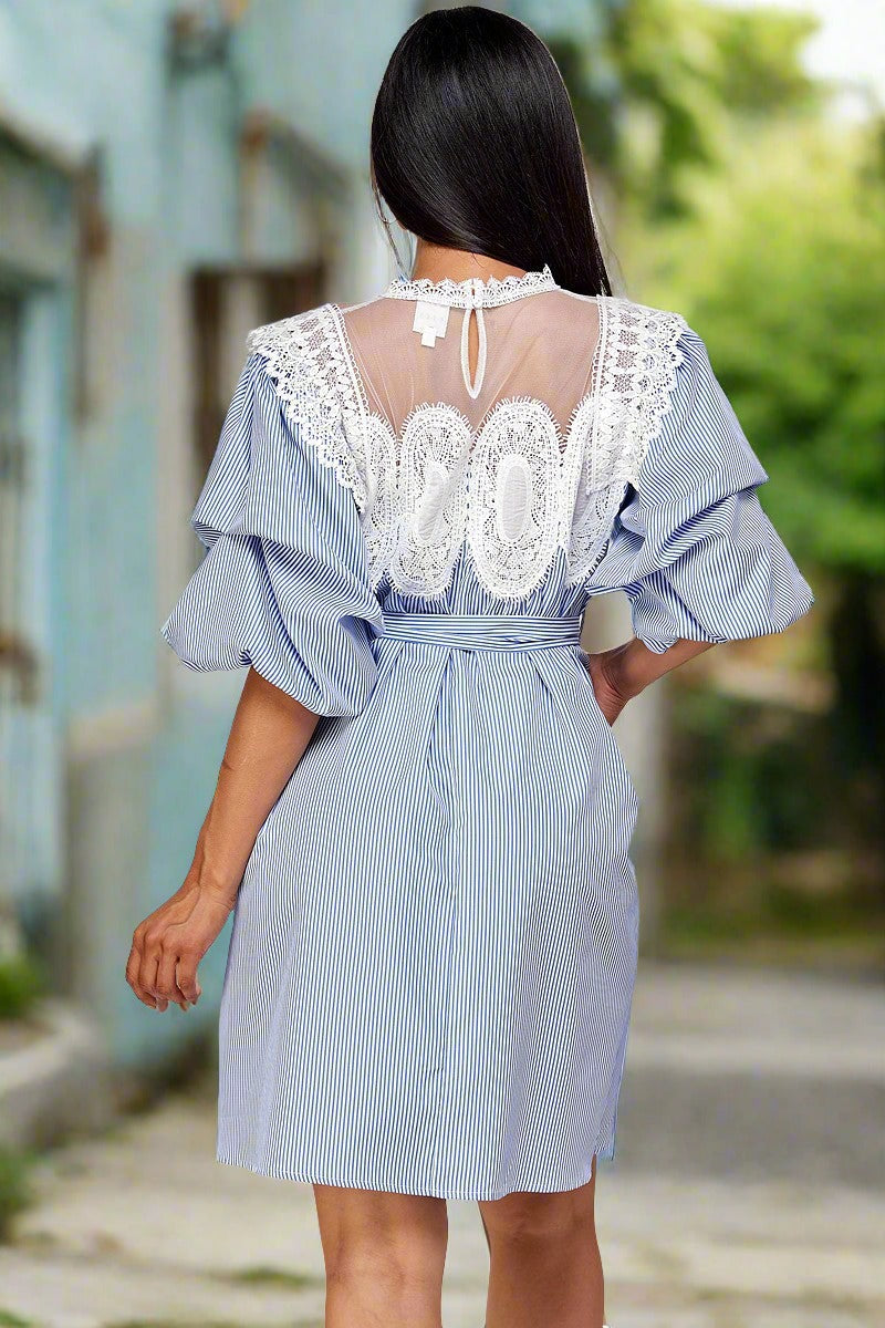 SUZETTE PINSTRIPE PRINT DRESS