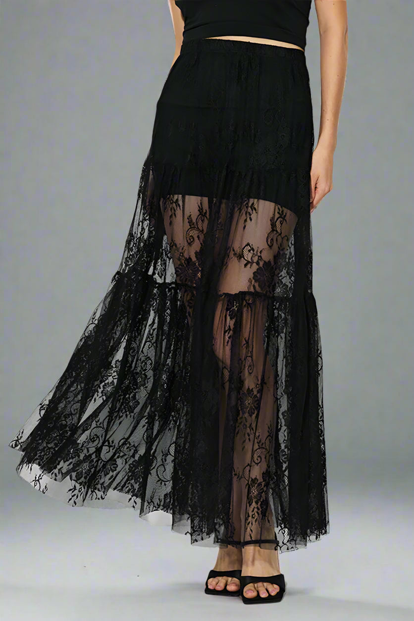 MILANO BLACK LACE SKIRT