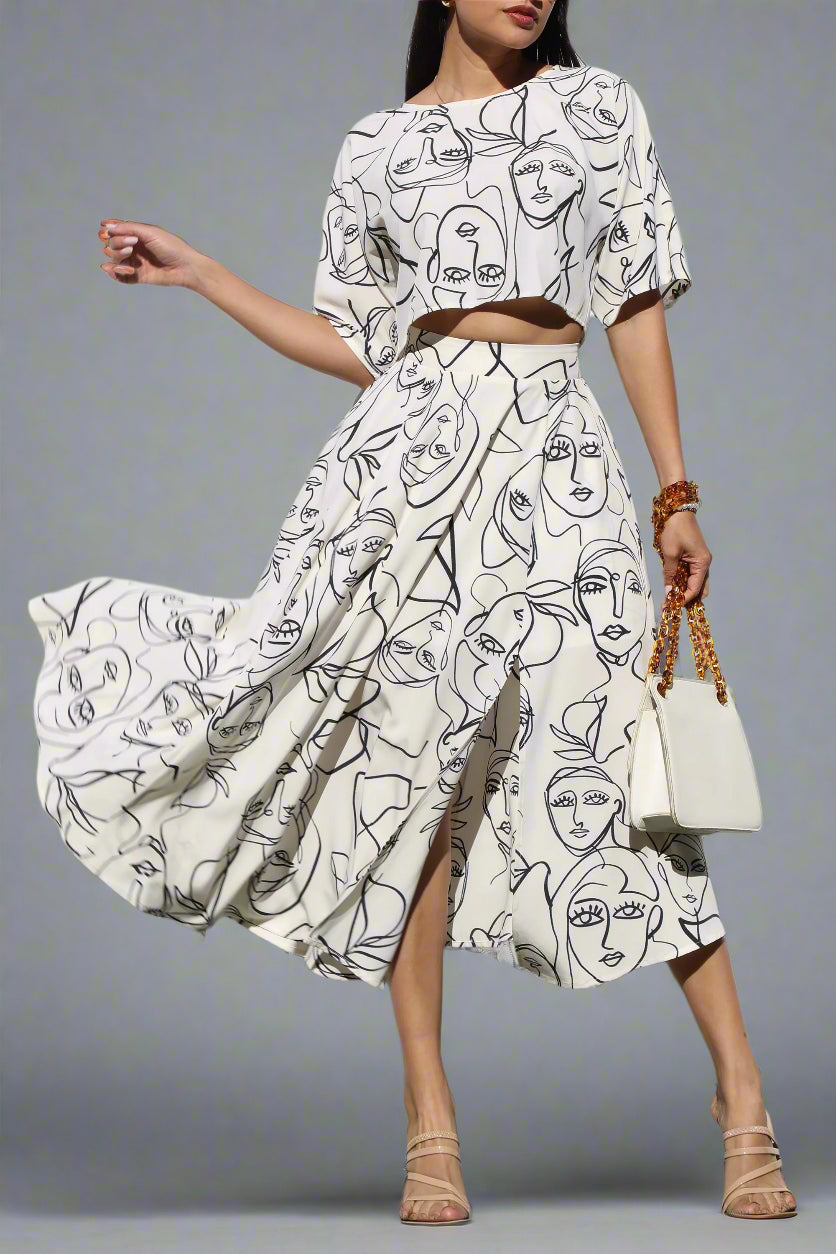 THE ELISE ABSTRACT SKIRT SET