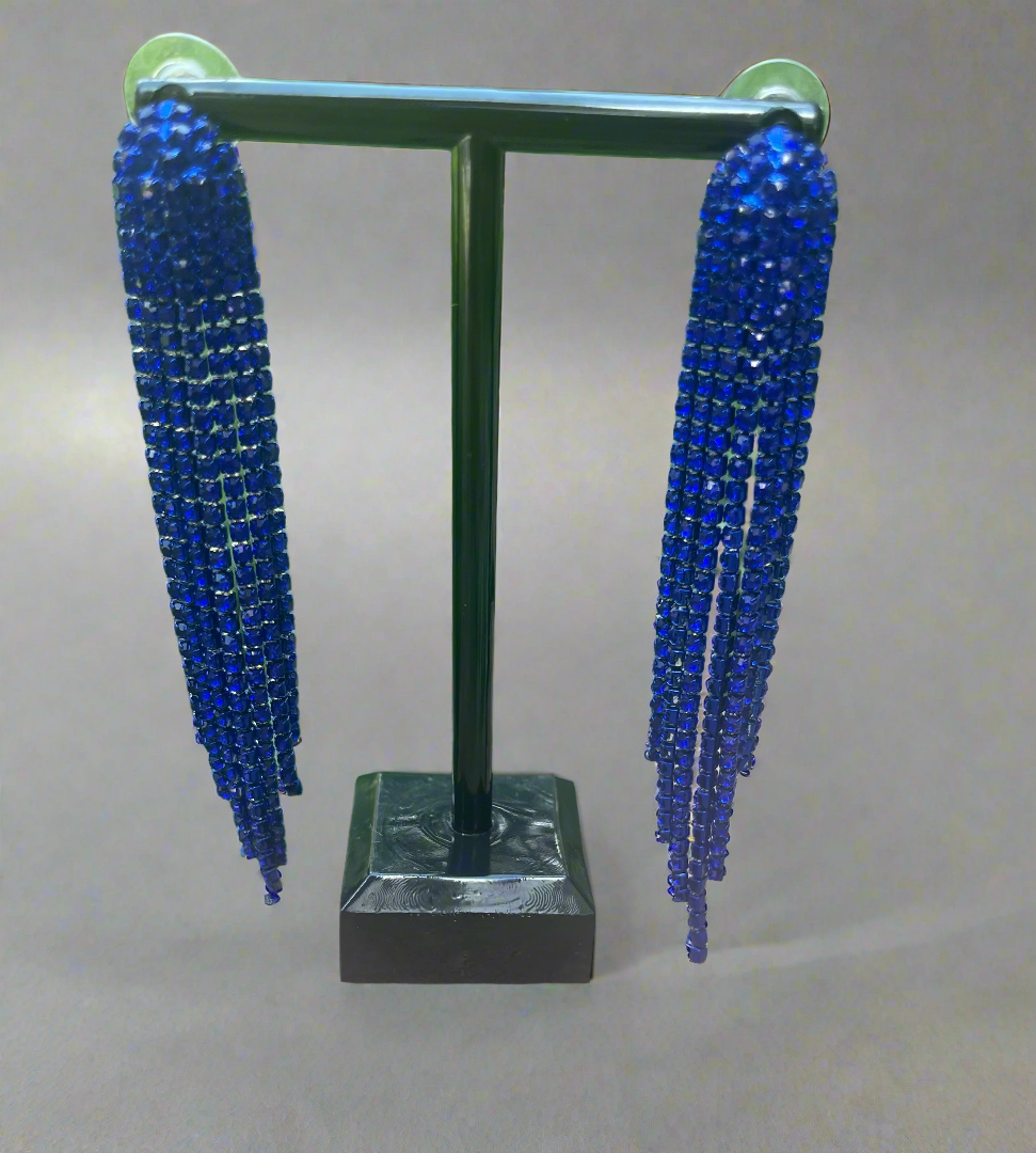 SHINE BRIGHT DROP EARRINGS (green & blue)
