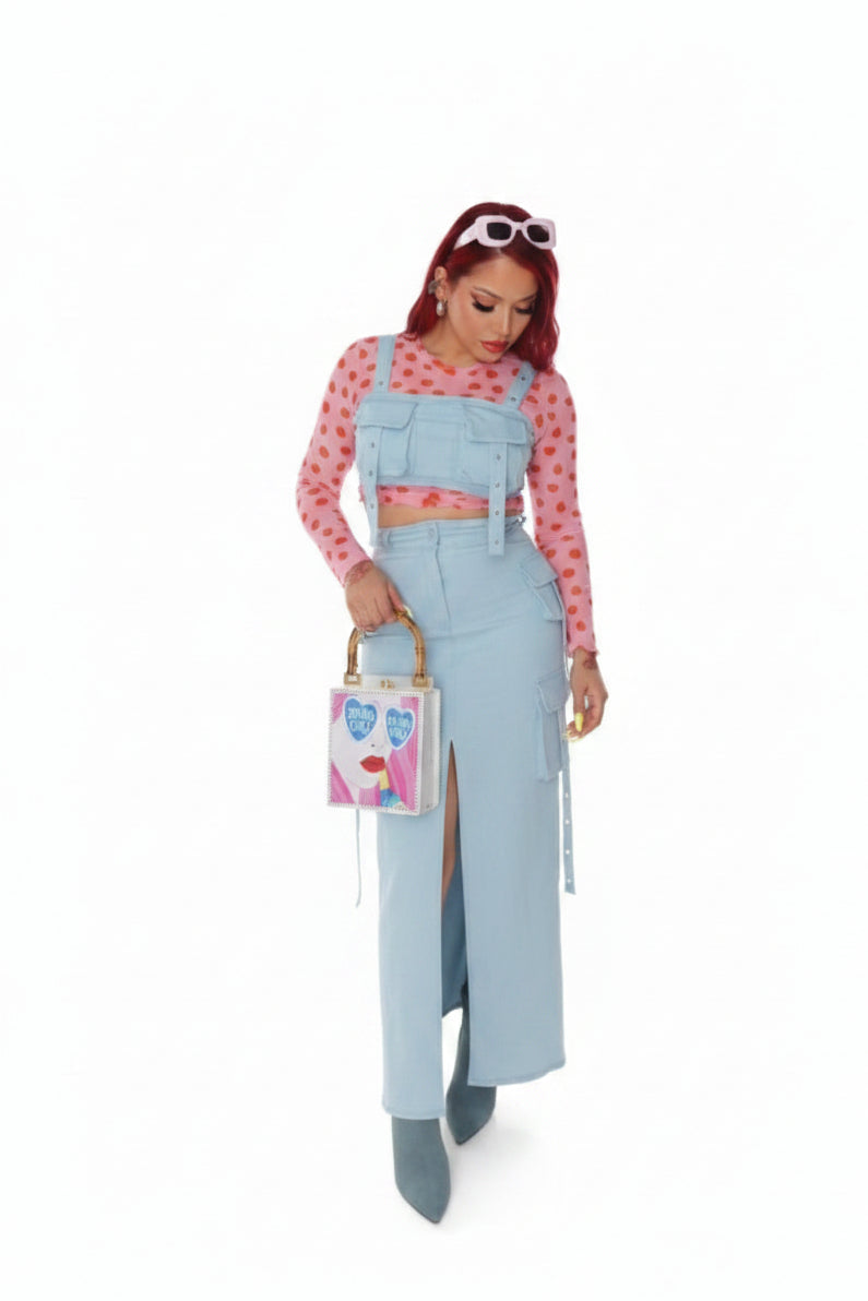 Cargo Skirt & Crop Top Set | Edgy Streetwear