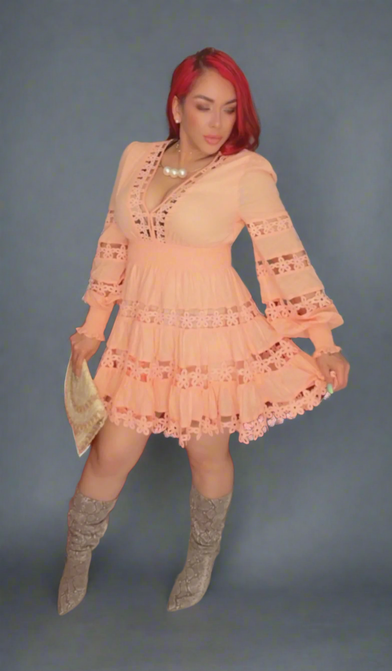 AMELIA PEACH DRESS (FINAL SALE)
