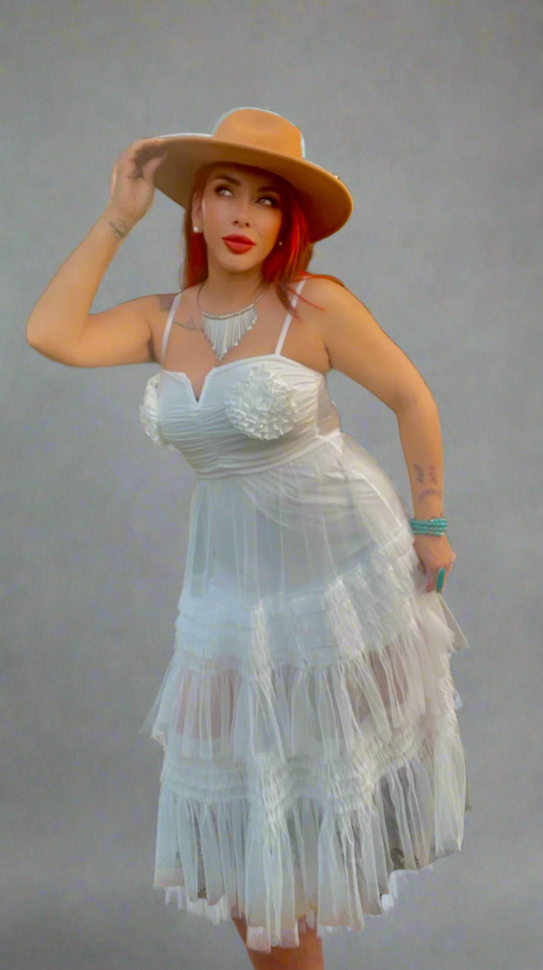 ROSIE WHITE MESH DRESS