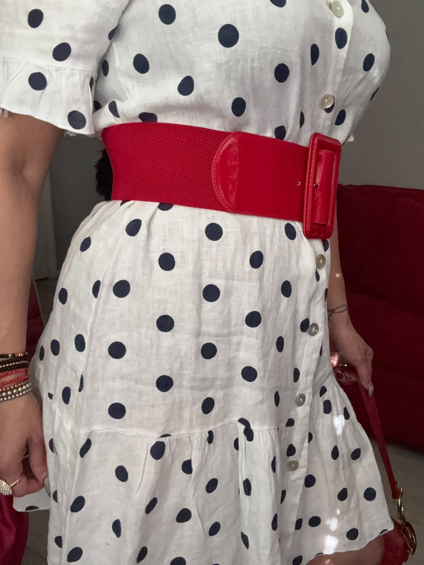 MARCELLA POLKA DOT LINEN DRESS