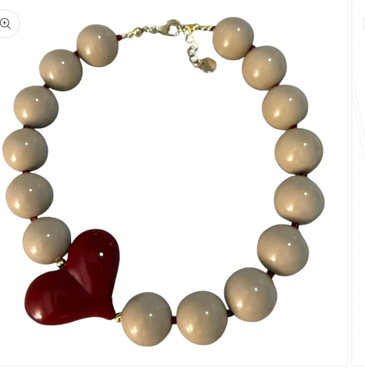 Statement Beaded Heart Necklace