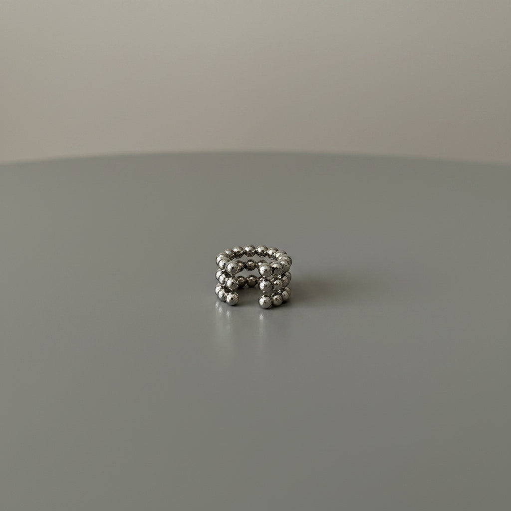 Textured Silver Modern Ear cuff