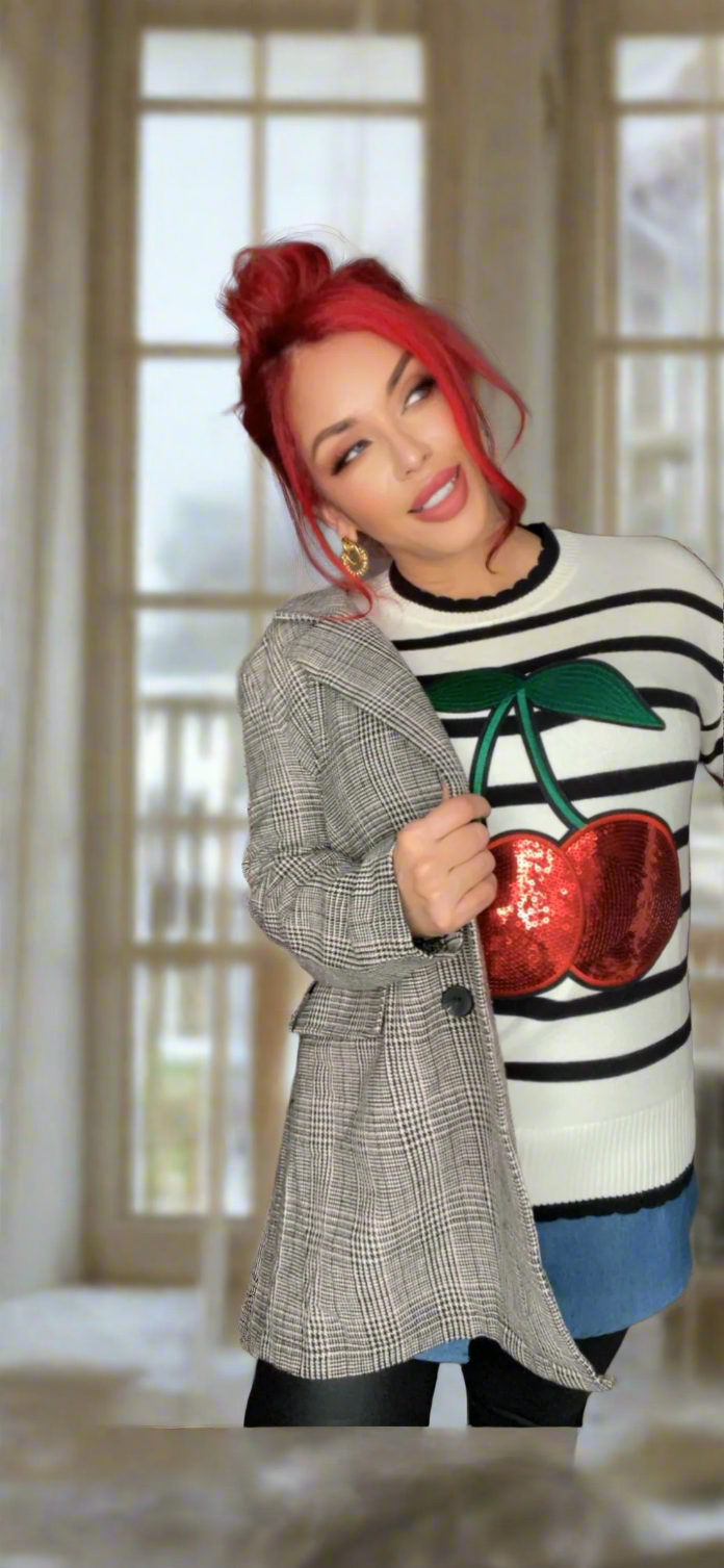 Cherry Pop Striped Sweater
