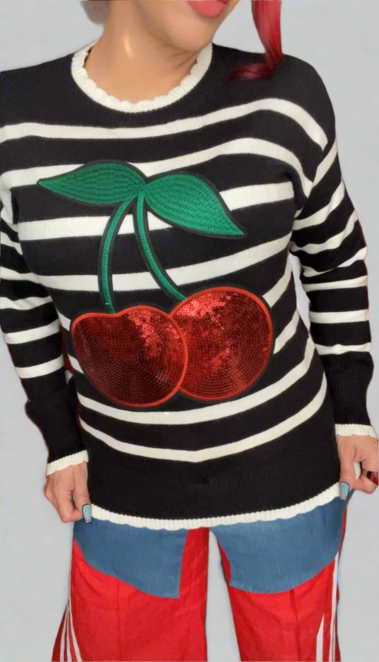 Cherry Pop Striped Sweater
