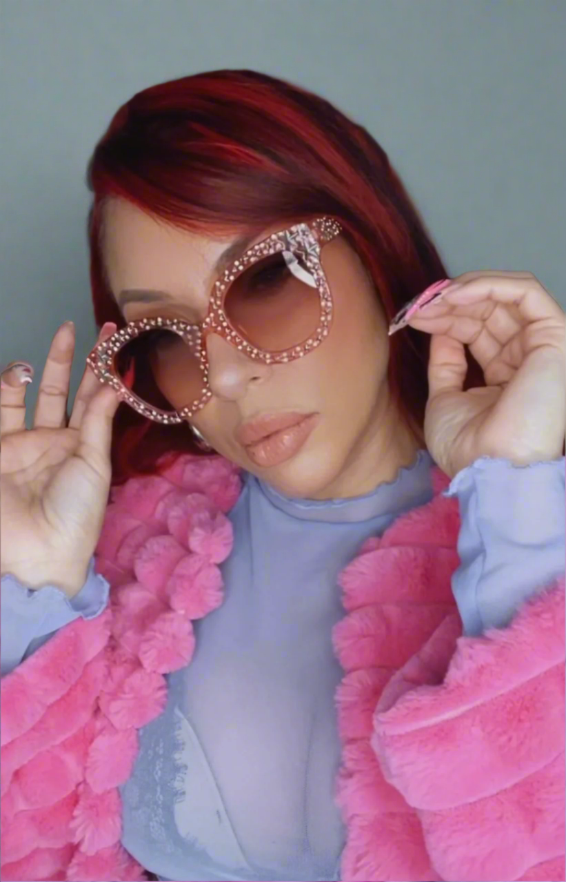 STACIE BLING SUNGLASSES (PINK) FINAL SALE