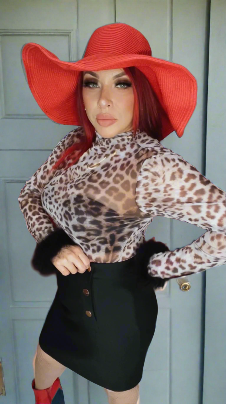 LEOPARD MESH BODYSUIT