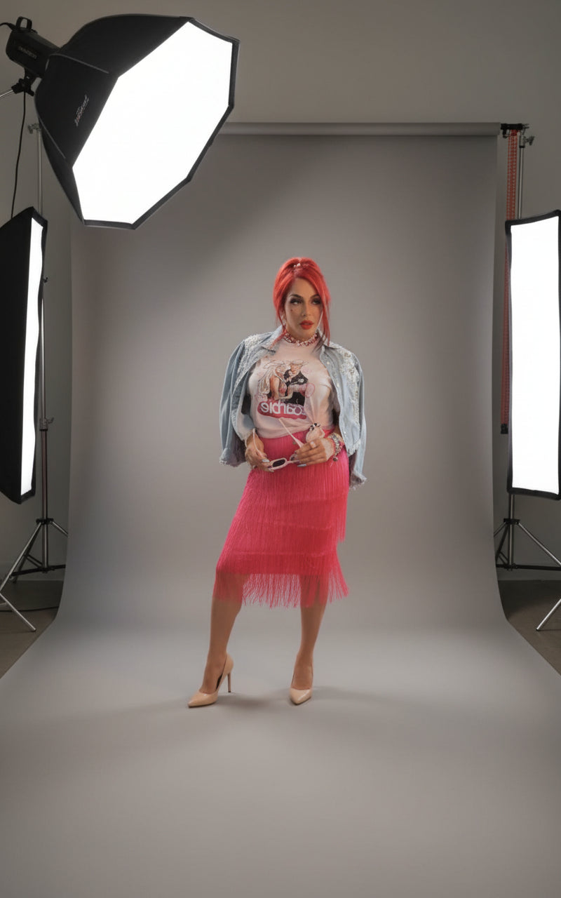 LILLI FRINGE PINK SKIRT