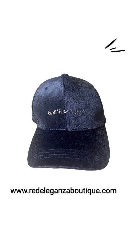 Velvet Bad Hair Day Cap (Navy Blue) (FINAL SALE)