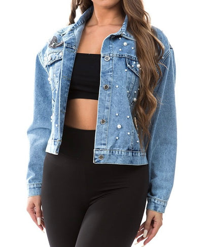 MONIQUE PEARL DENIM JACKET