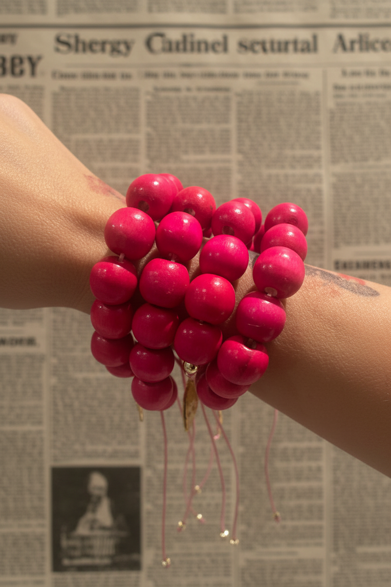 Chunky Pink Bead Bracelet