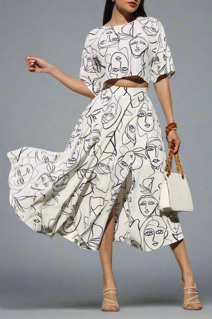 The Elise Abstract Skirt set