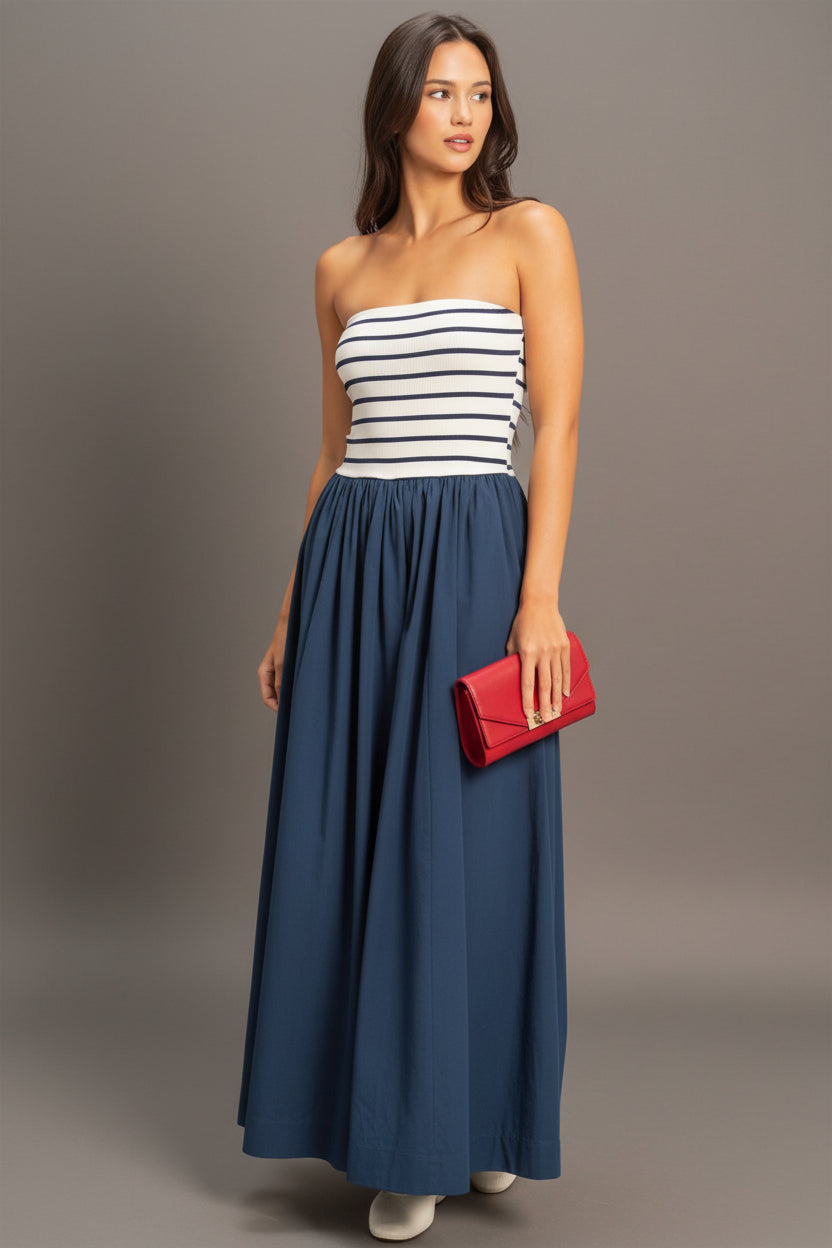 Santorini Midi strapless Dress
