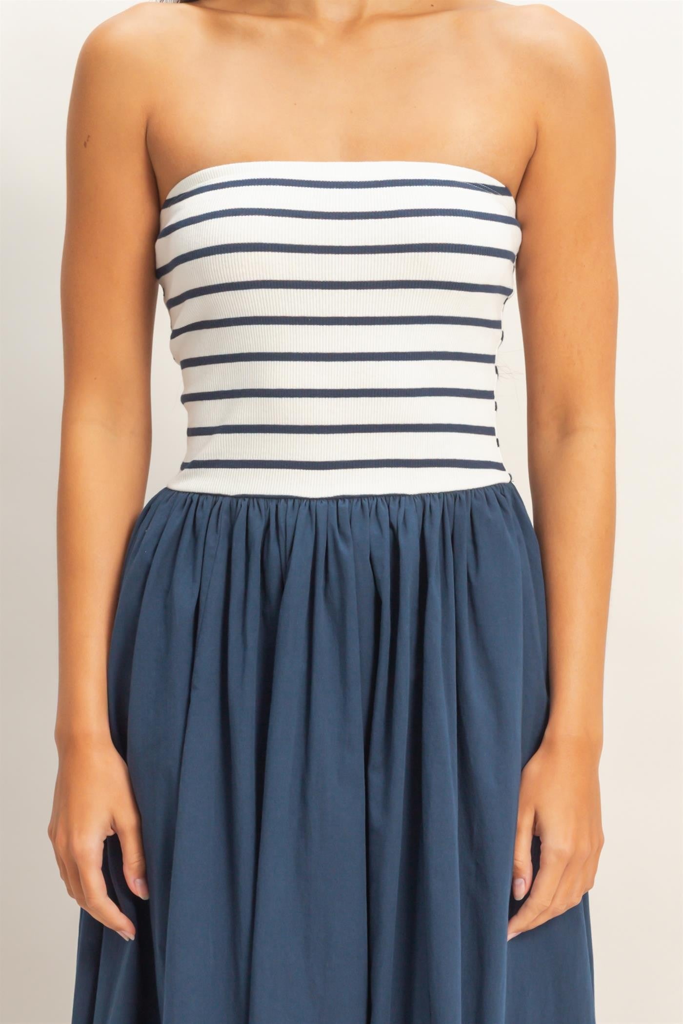 Santorini Midi strapless Dress