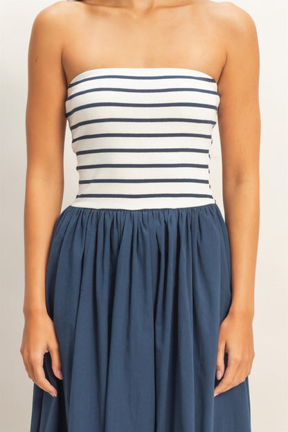 Santorini Midi strapless Dress