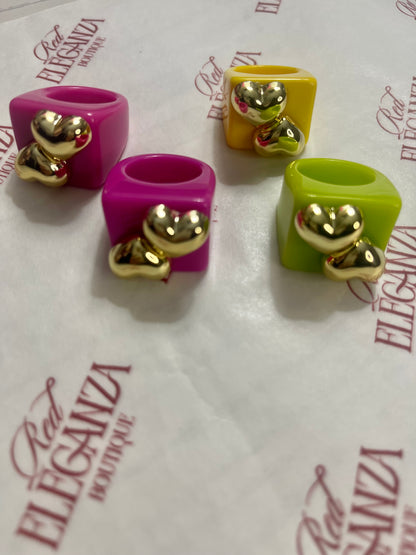 DOUBLE HEARTS FASHION RINGS