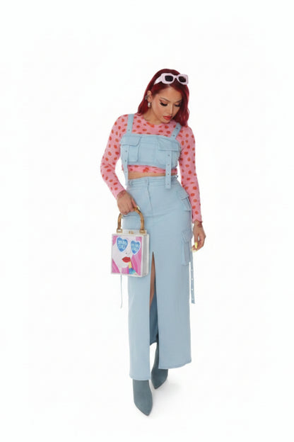 Cargo Skirt & Crop Top Set | Edgy Streetwear