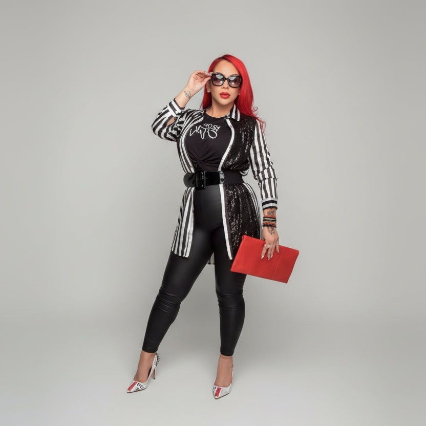 DANIELA SLEEK STRIPED SHIRT DRESS