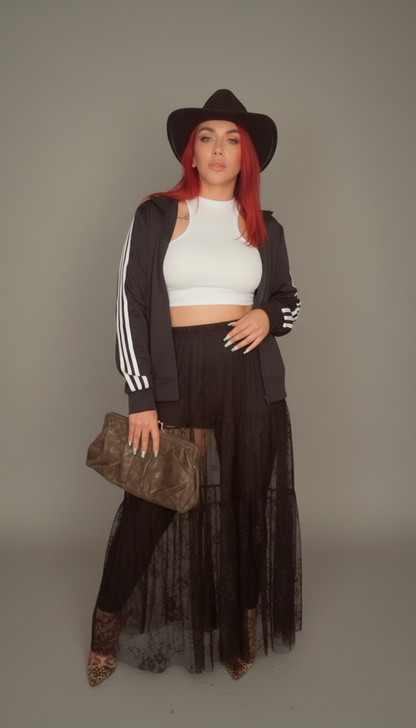 MILANO BLACK LACE SKIRT