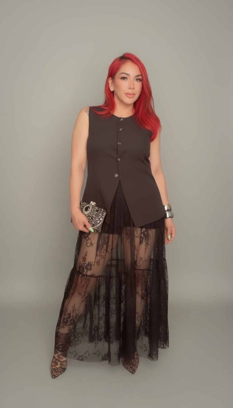 MILANO BLACK LACE SKIRT