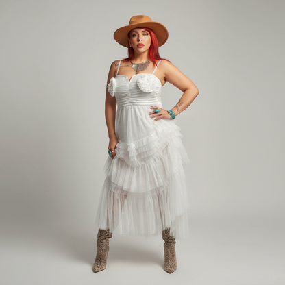 ROSIE WHITE MESH DRESS