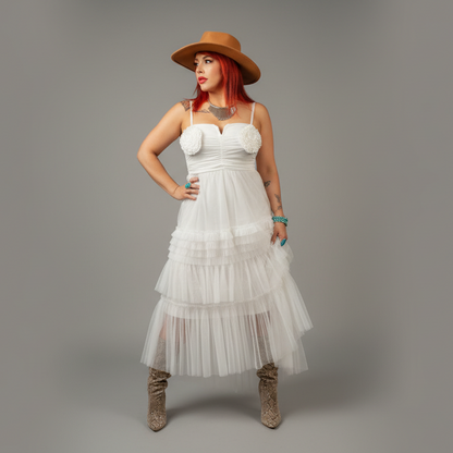 ROSIE WHITE MESH DRESS