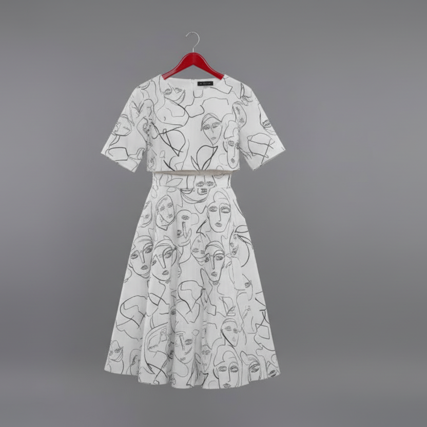 THE ELISE ABSTRACT SKIRT SET