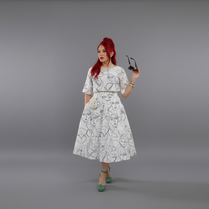 The Elise Abstract Skirt set