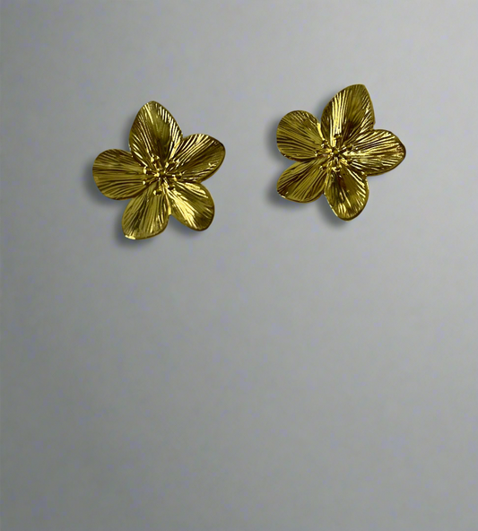 "Bloom baby bloom" flower Gold Earrings