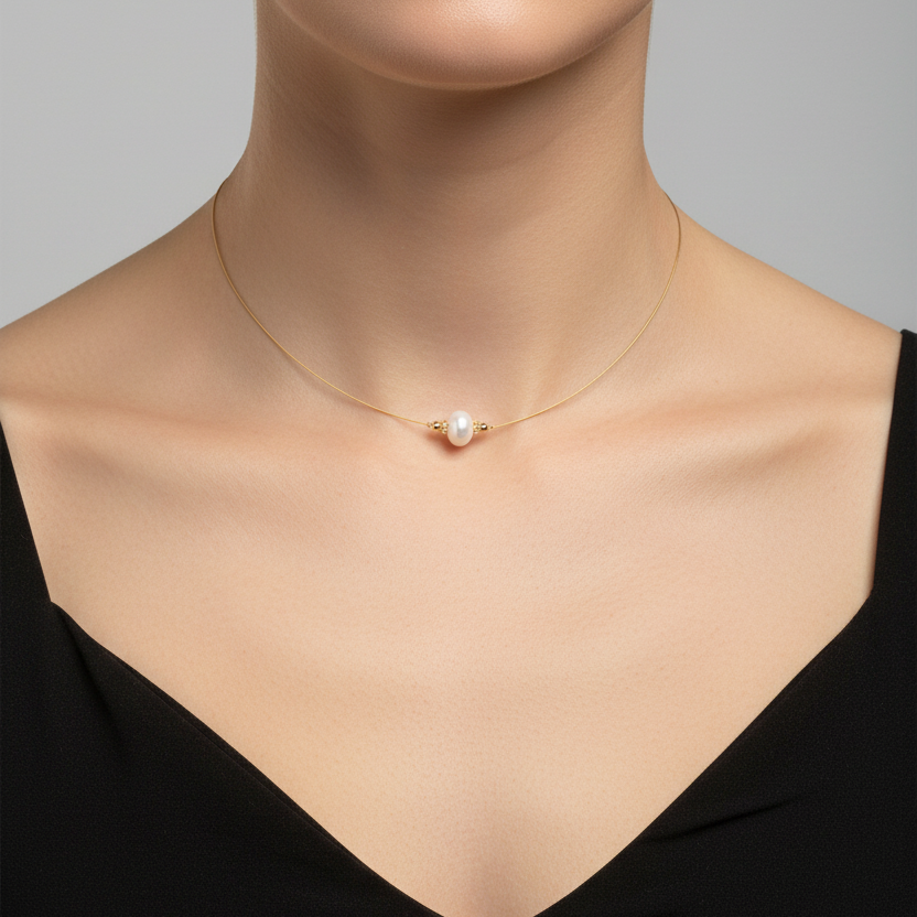 Faviola single bead Minimal Necklace