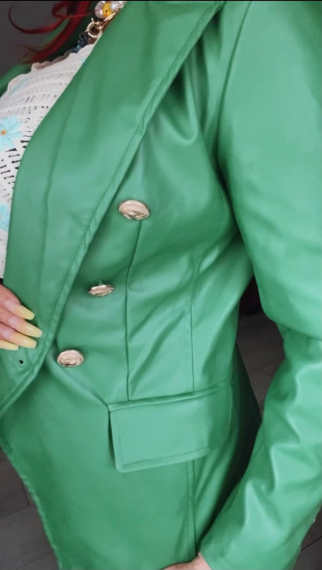 FRANCESCA LEATHER GREEN JACKET