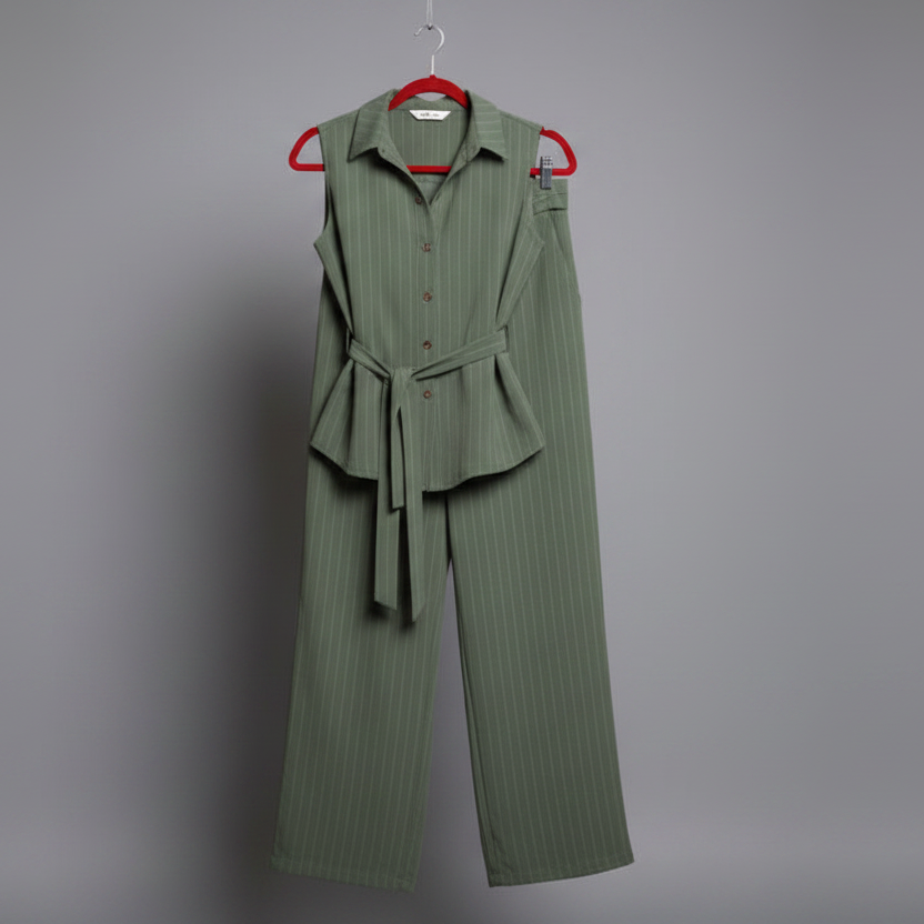 The Alessia Olive Green Vest Pant set