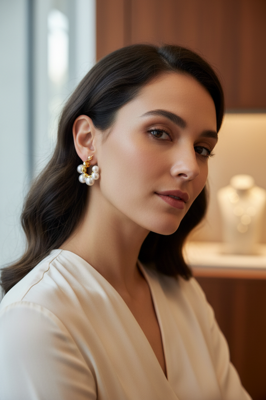 Pearl Hoop Earrings