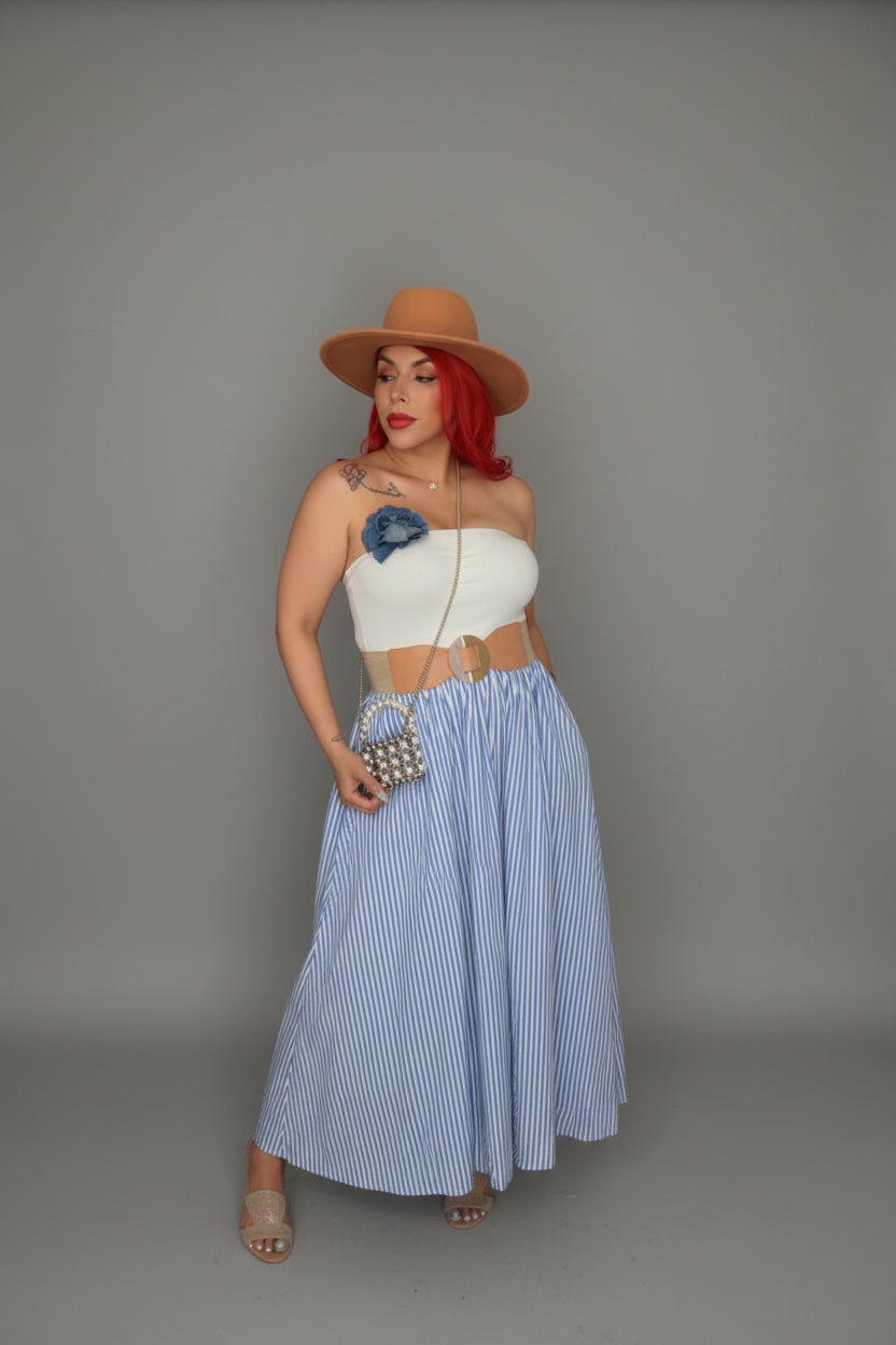 Santorini Midi strapless Dress