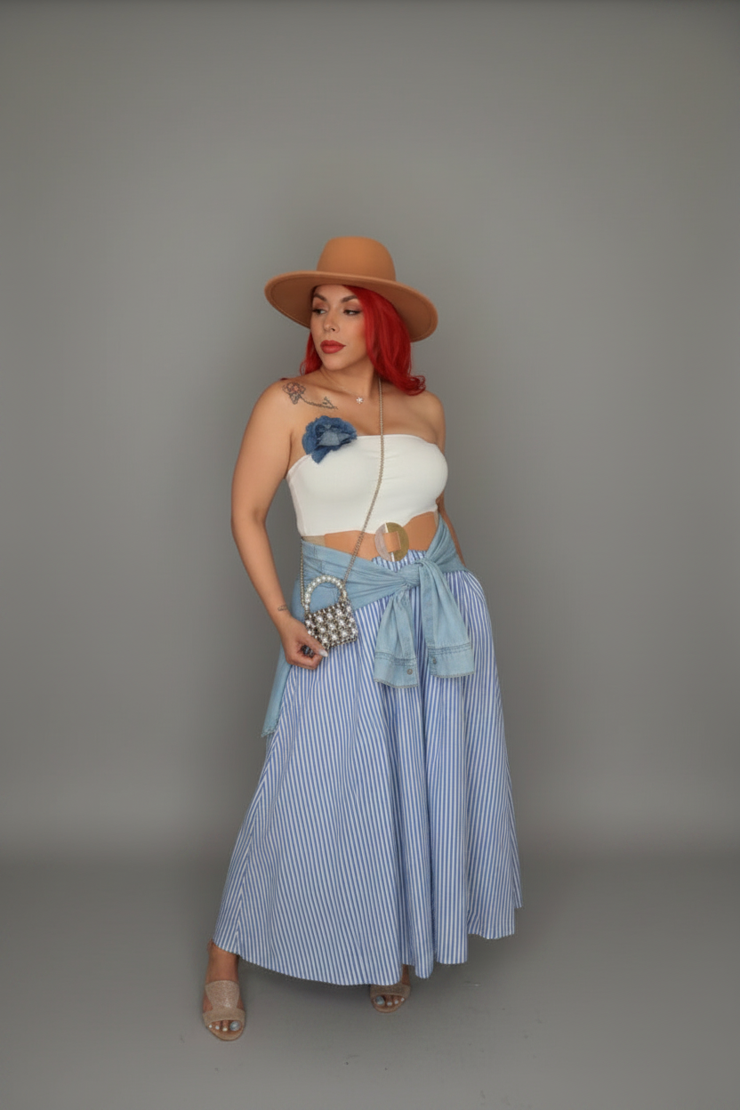 Santorini Midi strapless Dress