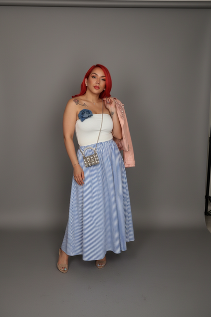 Santorini Midi strapless Dress