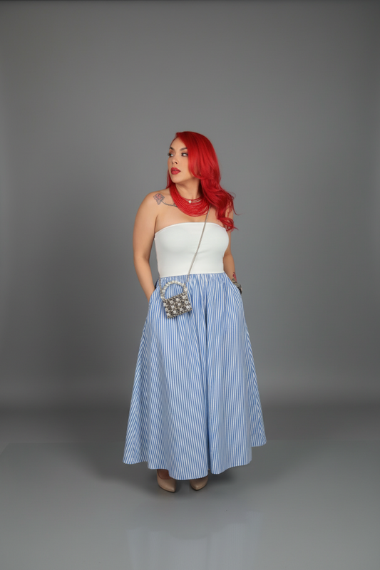 Santorini Midi strapless Dress