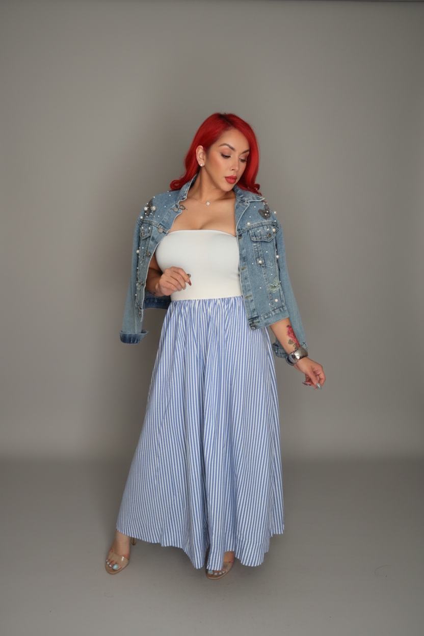 Santorini Midi strapless Dress