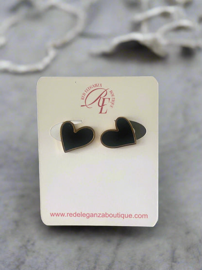 Burgundy Heart Earrings