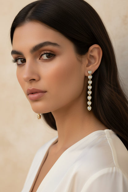 Lightweight Gold-Tone Brass Heart Earrings
