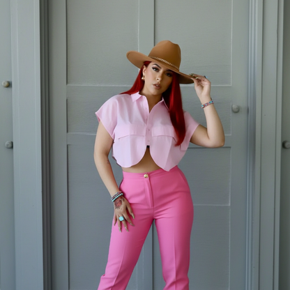 ALESSIA PINK CROP TOP (FINAL SALE)