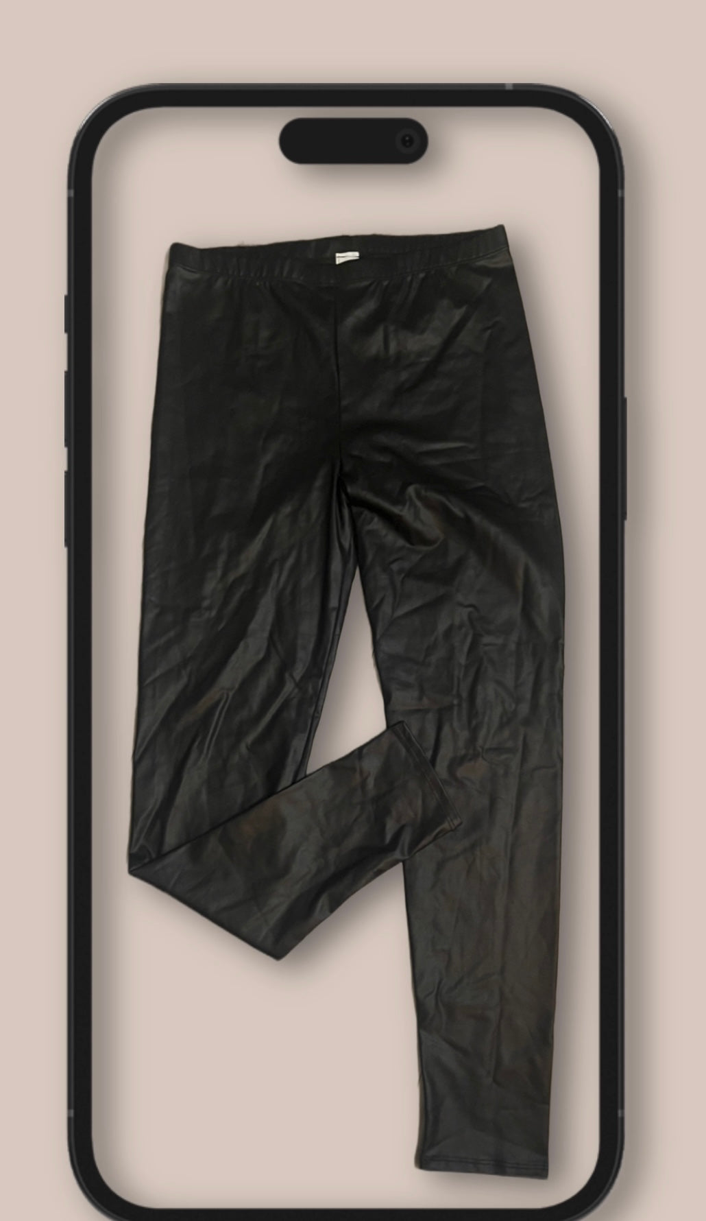 HIGH WAISTED LEGGING LEATHER PANT  (BLACK)