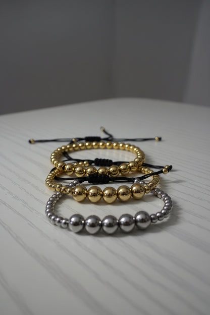 Gold and Silver Tone Beaded Bracelet