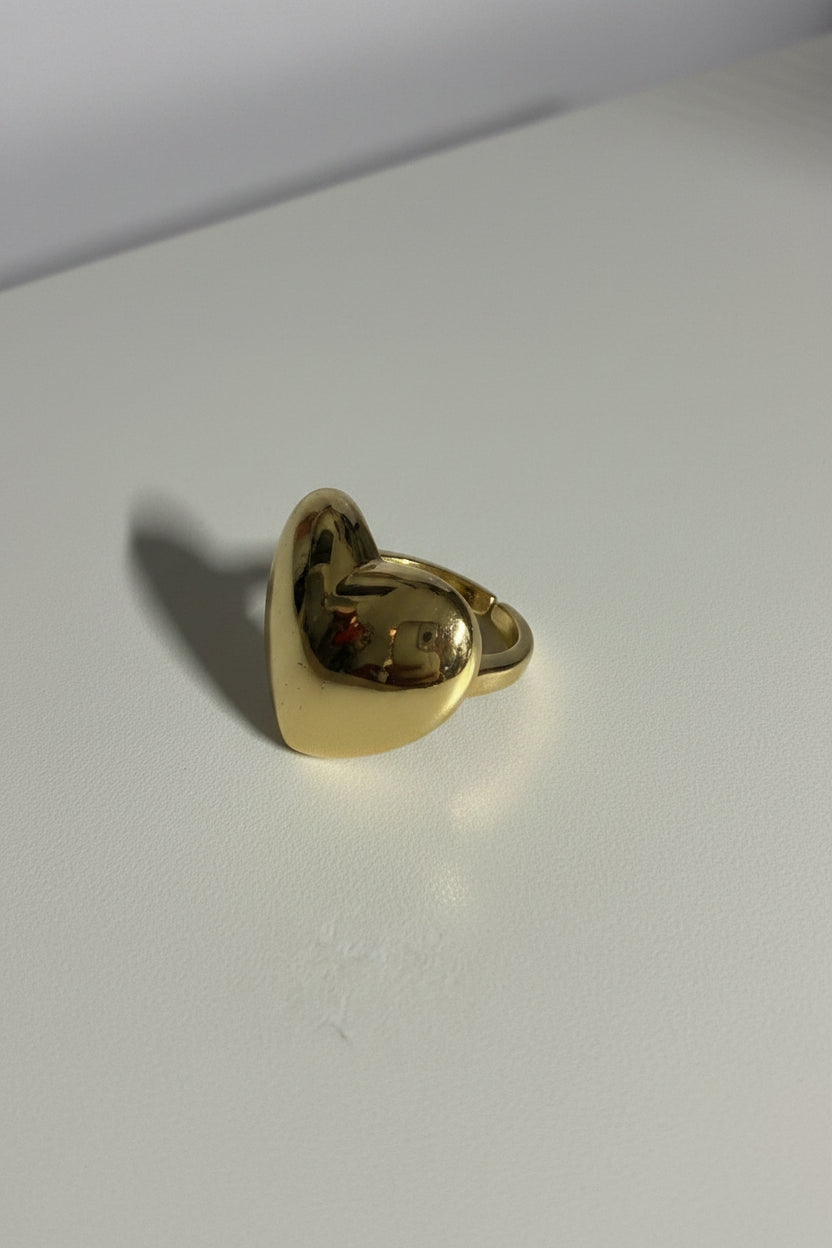 Gold Tone and Silver Ring Heart