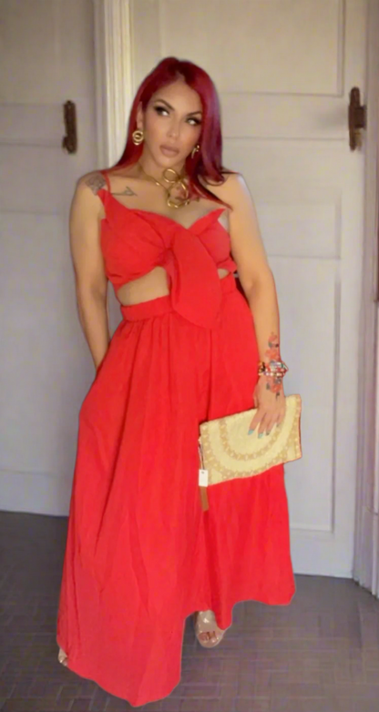 LISETTE RED MAXI DRESS