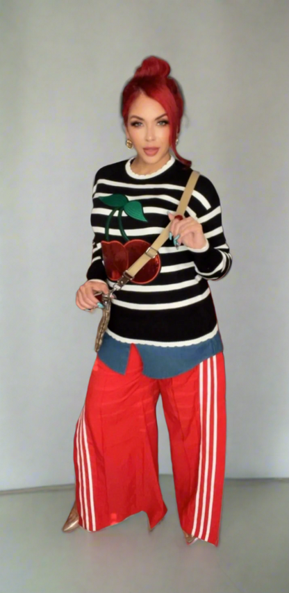 Cherry Pop Striped Sweater